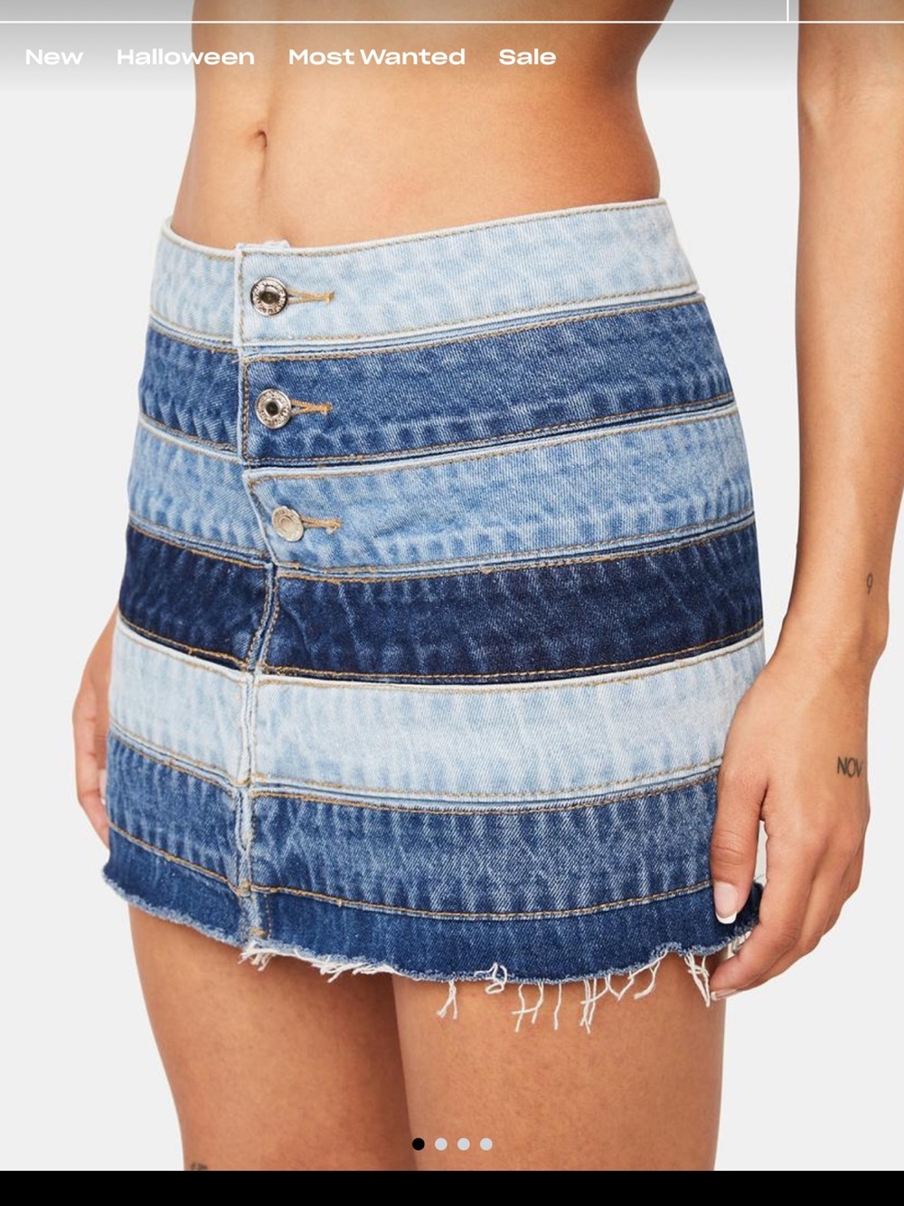 Edikted Denim Mini Skirt - Blue